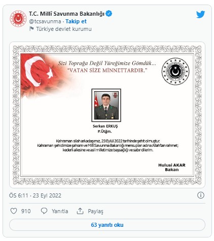 Pençe-Kilit Operasyonu'ndan acı haber...